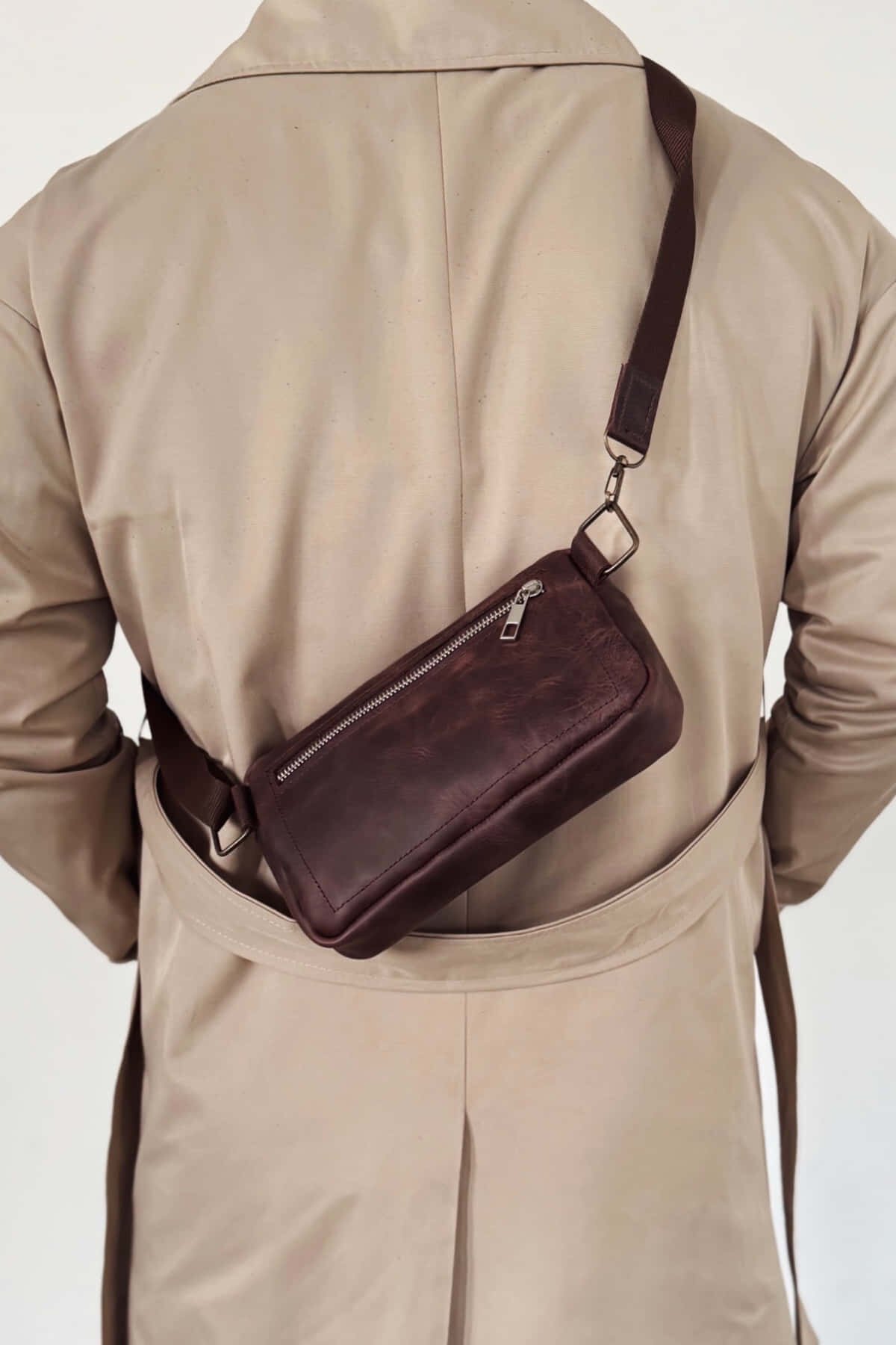 Brown Genuine Leather Crossbody Bag