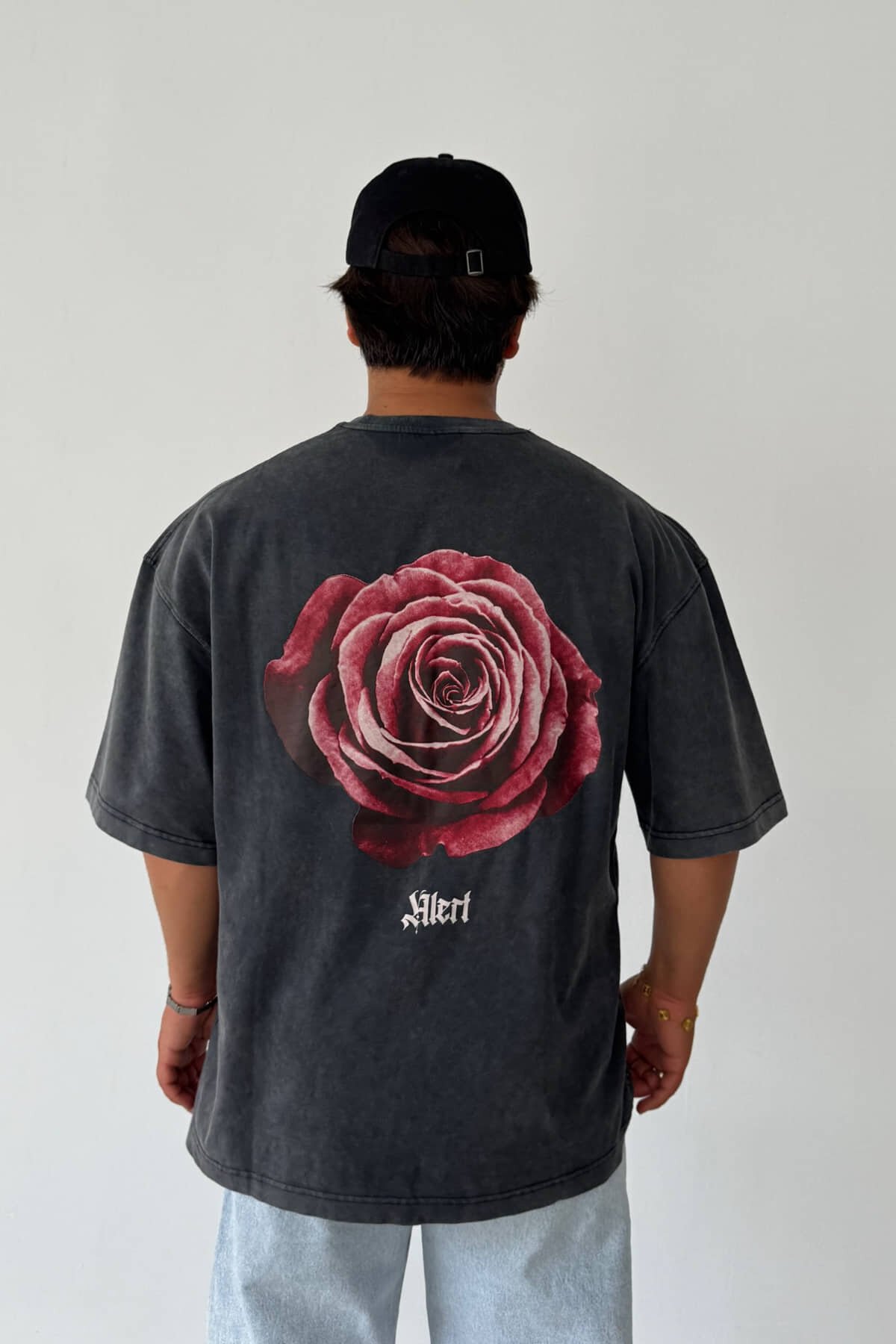 Antrasit Yüksek Kalite Sırt Baskılı T-shirt
