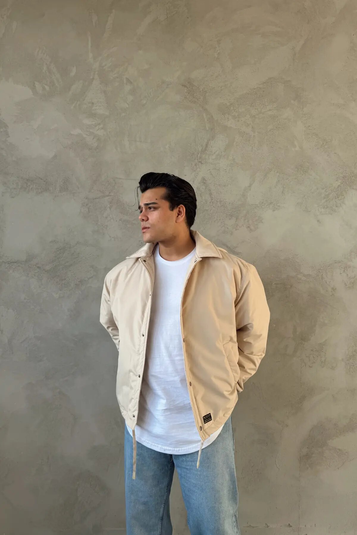 Basic Button-Up Coat Cream