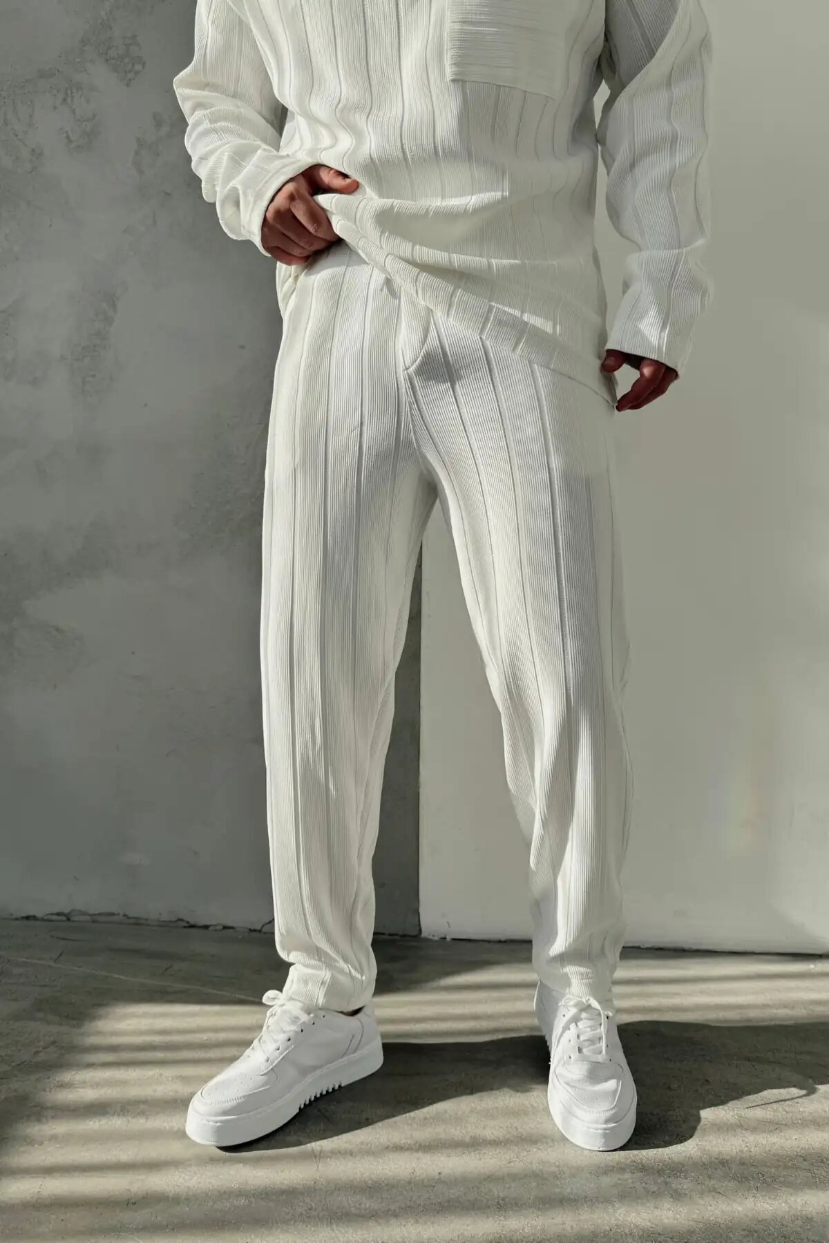 White Carrot Thick Ribbed Jogger