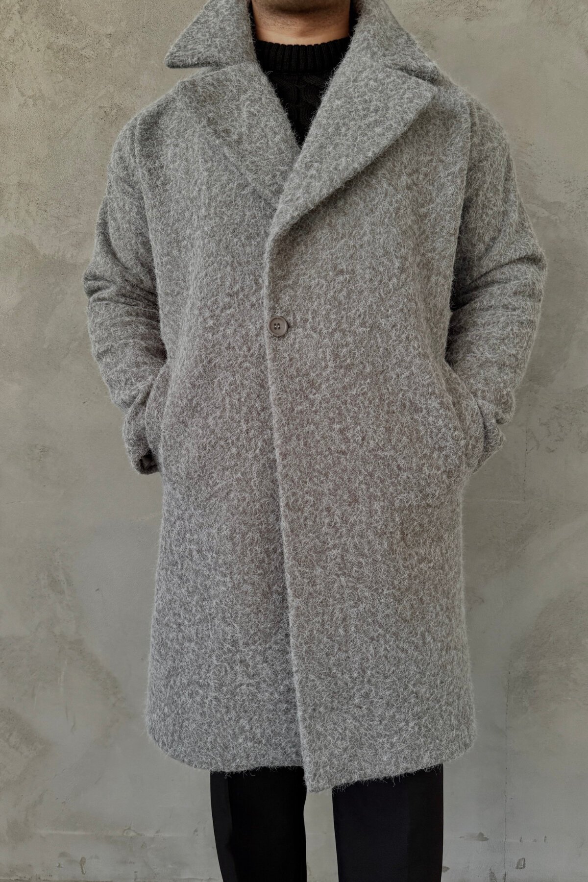 Gray Wool Oversized Coat