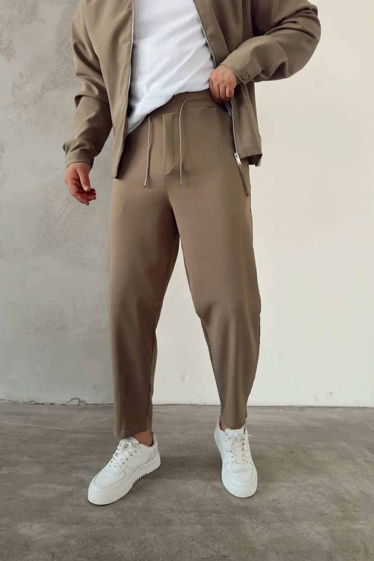 Khaki Carrot Basic Jogger Pants