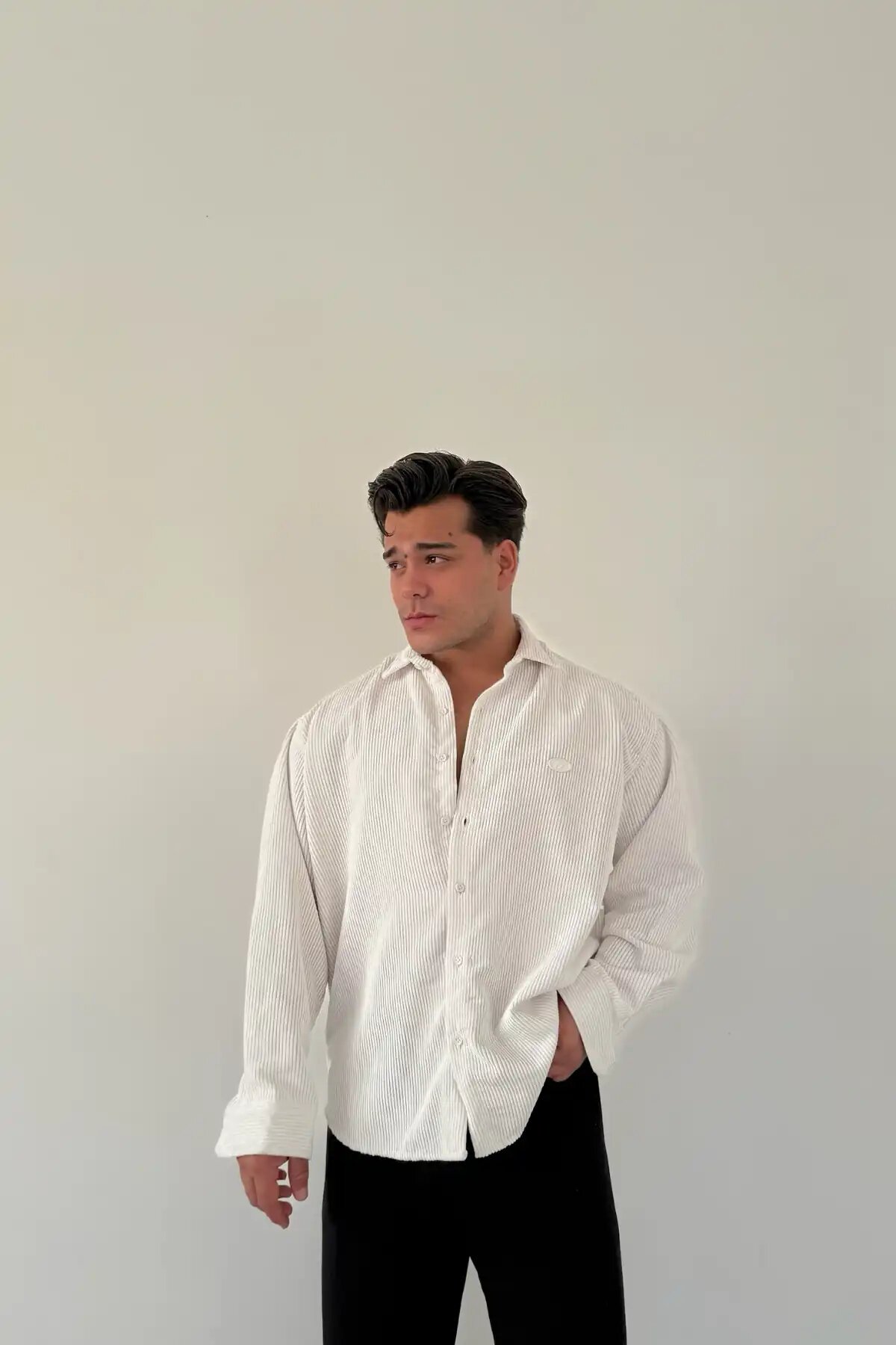 Corduroy Shirt White