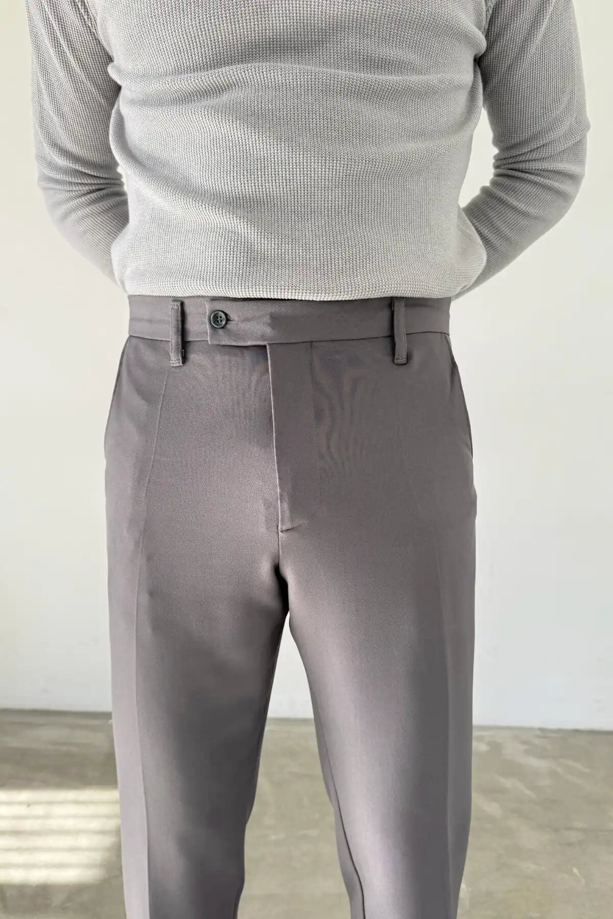 Short-Tongue Fabric Pants Gray