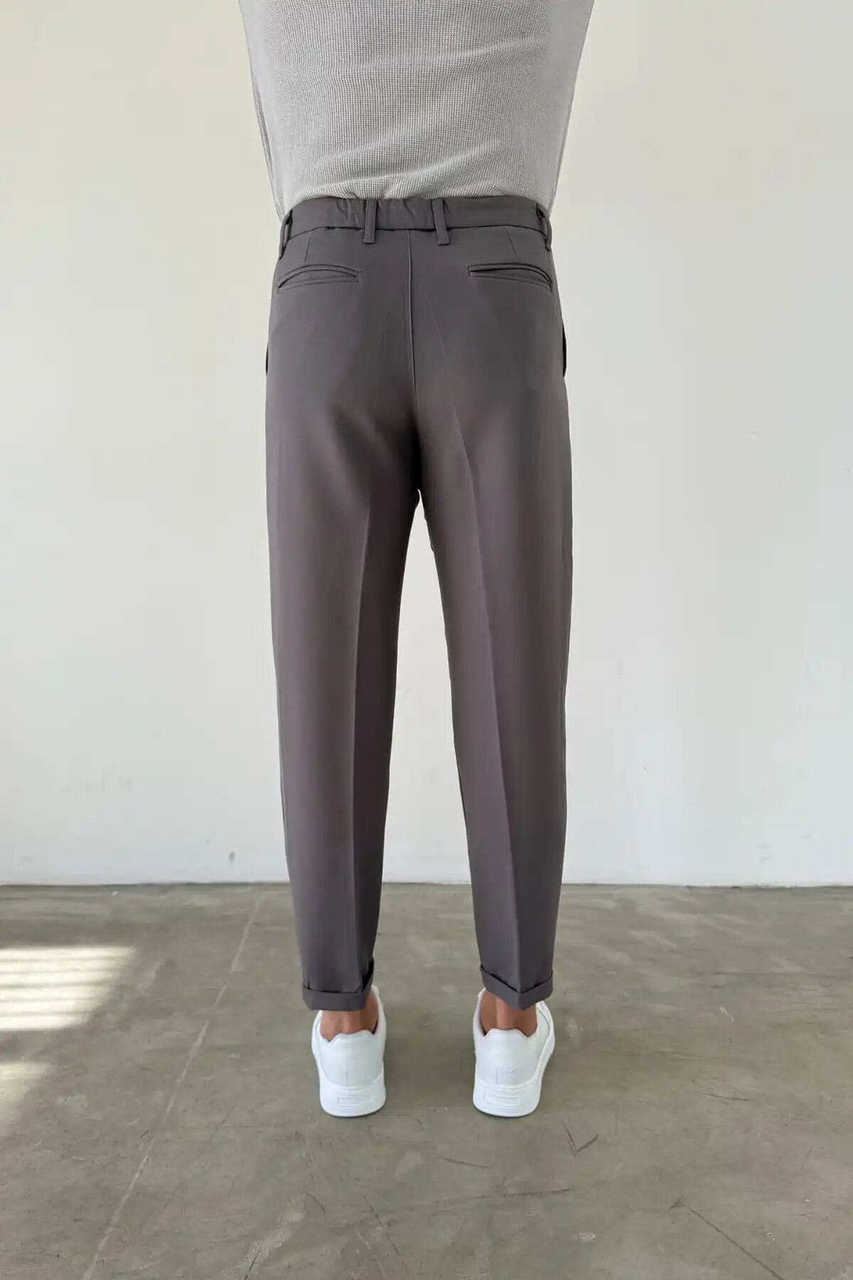 Short-Tongue Fabric Pants Gray