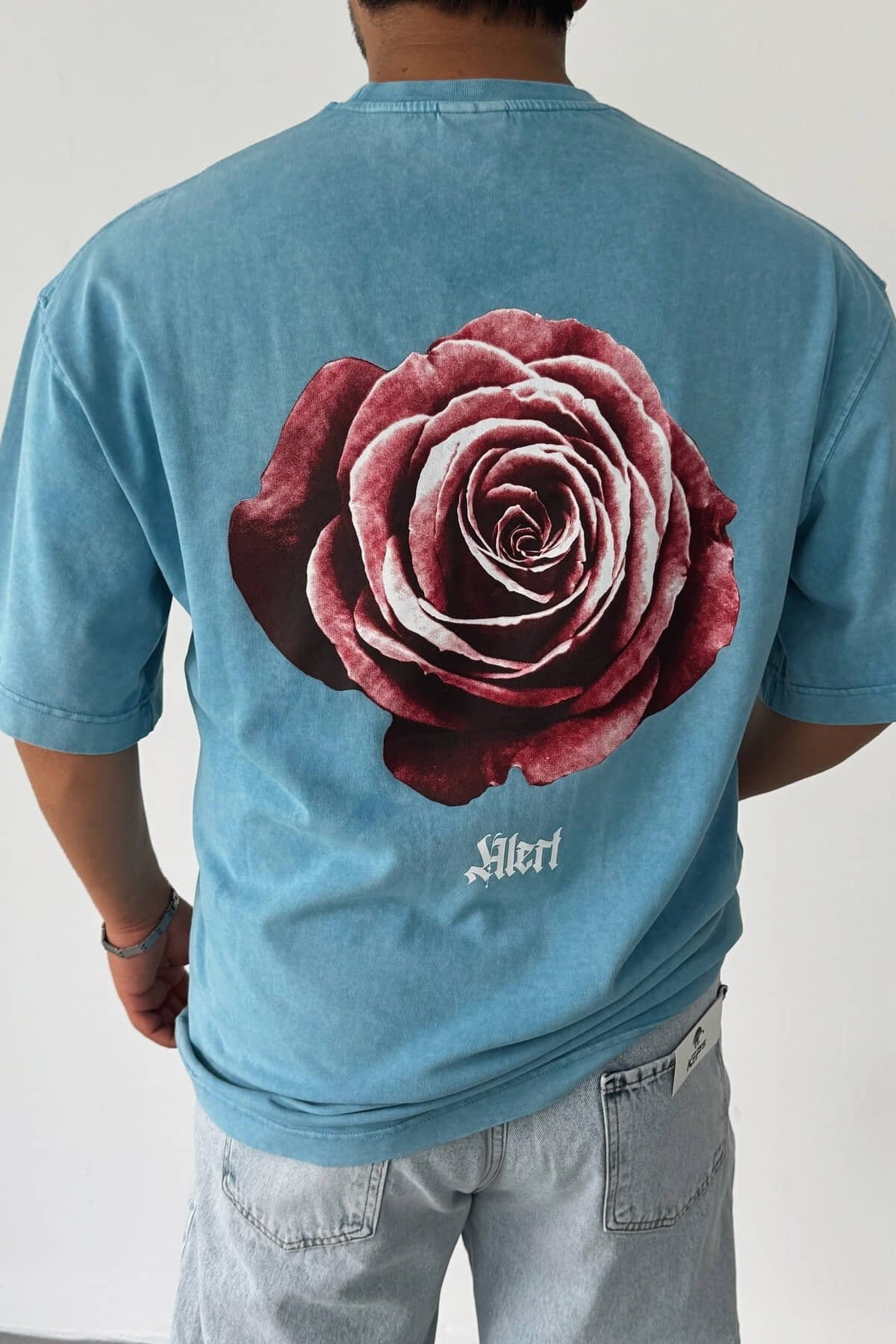 Mavi Yüksek Kalite Sırt Baskılı T-shirt