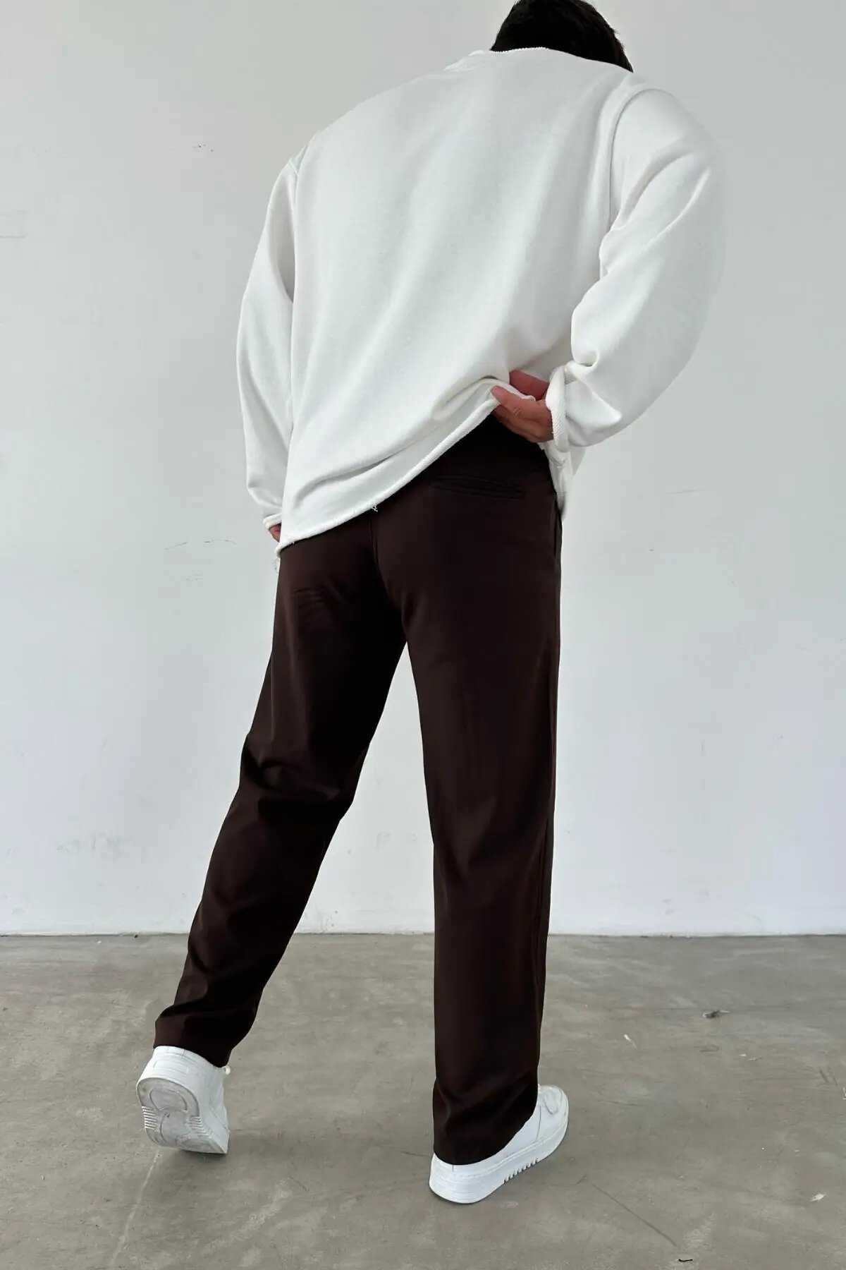 Pleated Baggy Dark Brown Pants