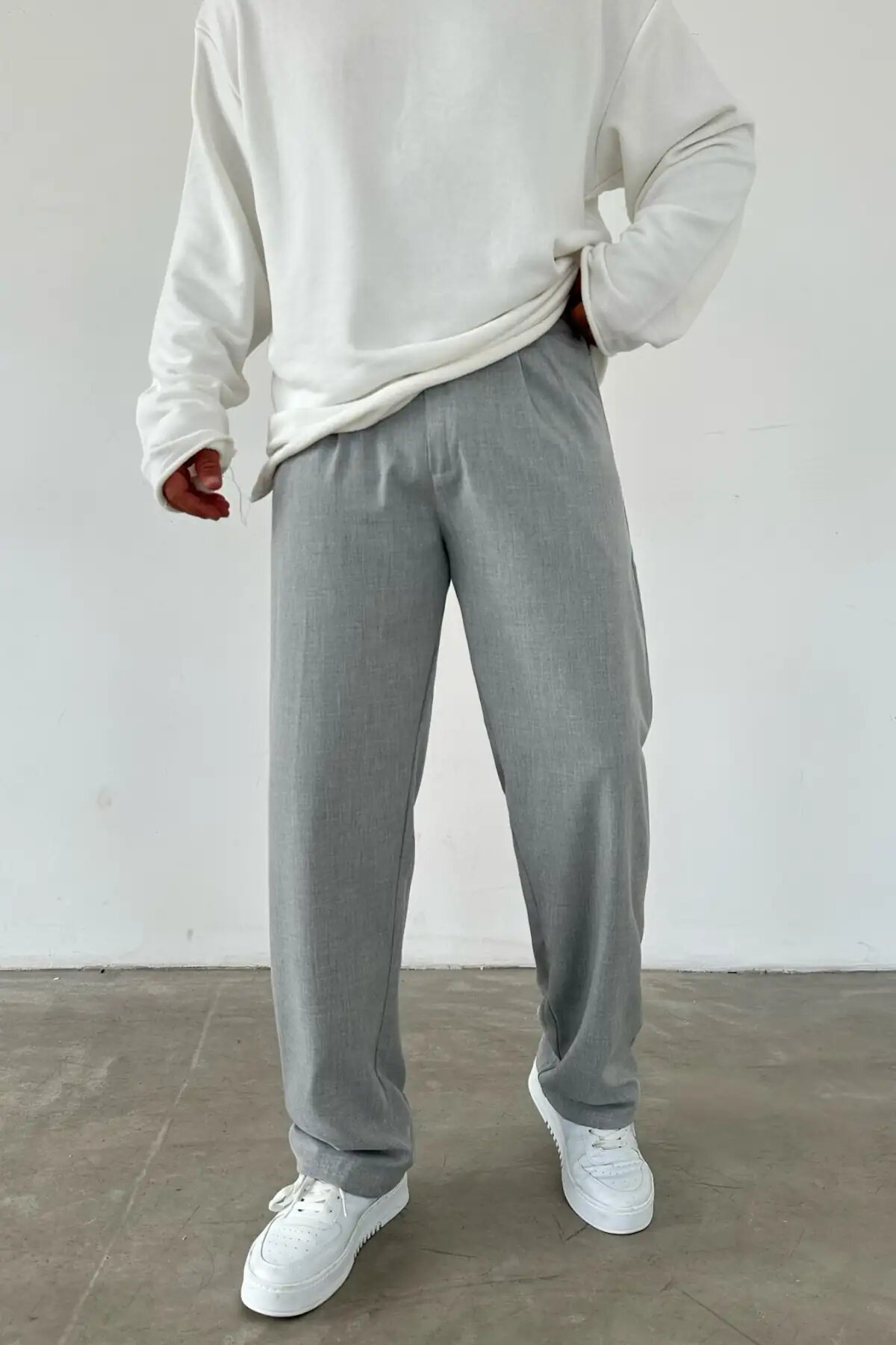 Pleated Baggy Gray Pants