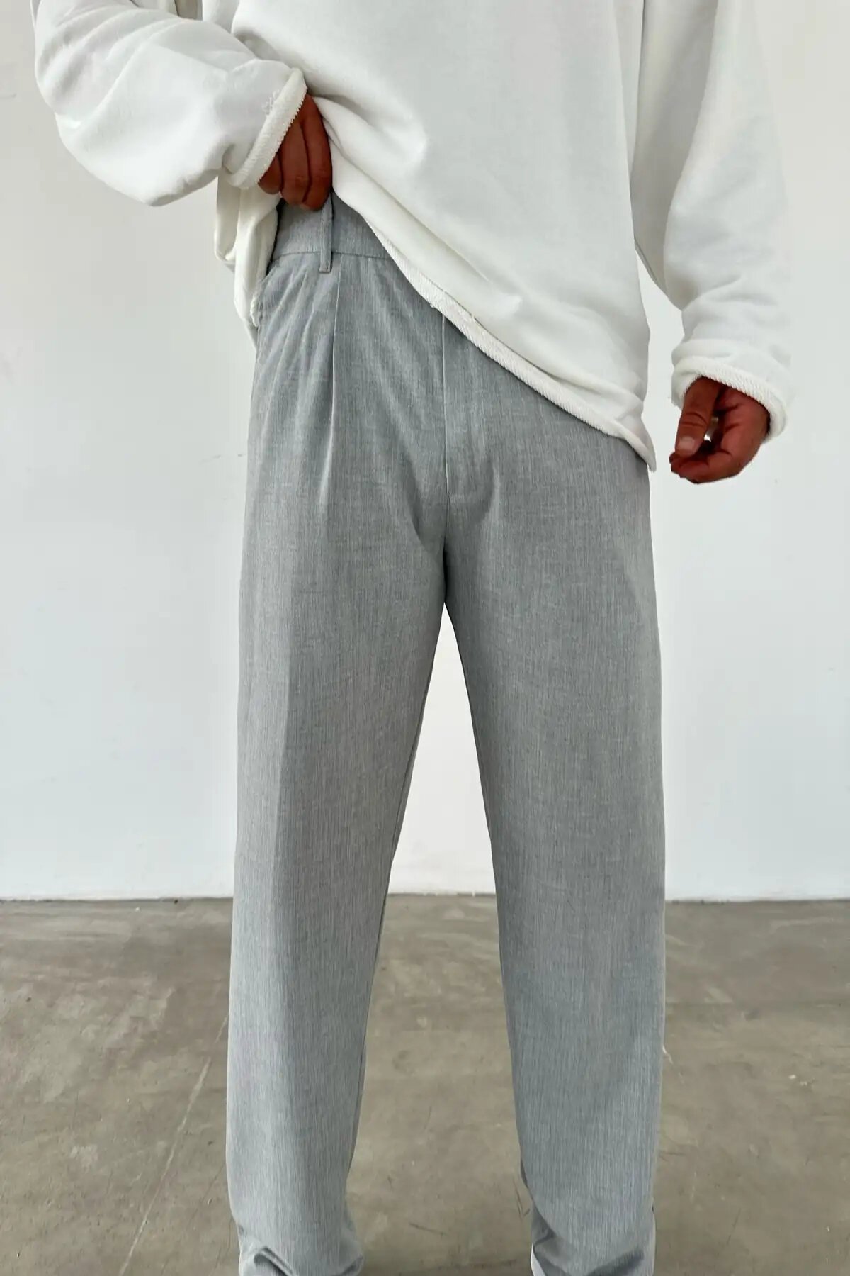 Pleated Baggy Gray Pants