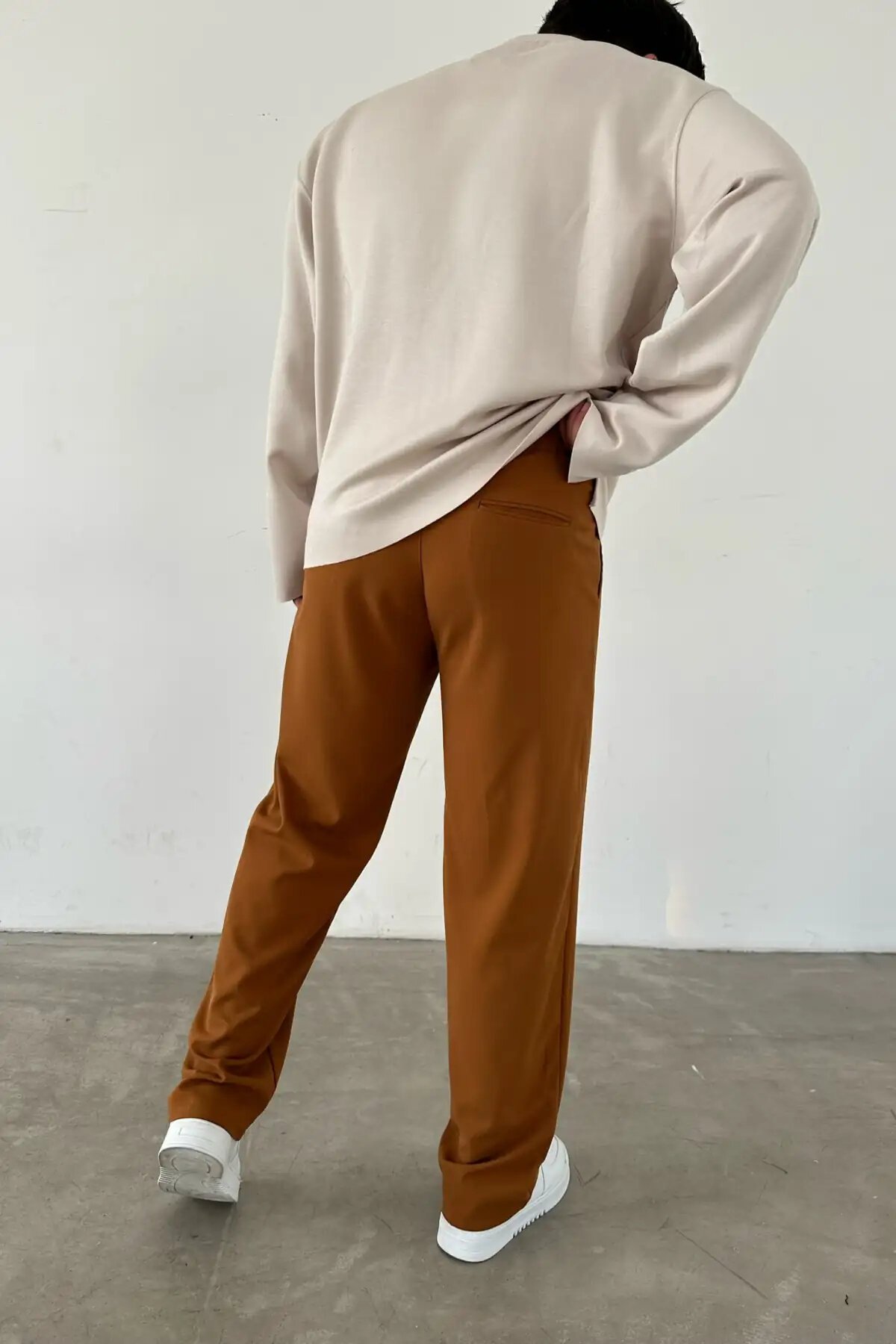 Pleated Baggy Tan Pants