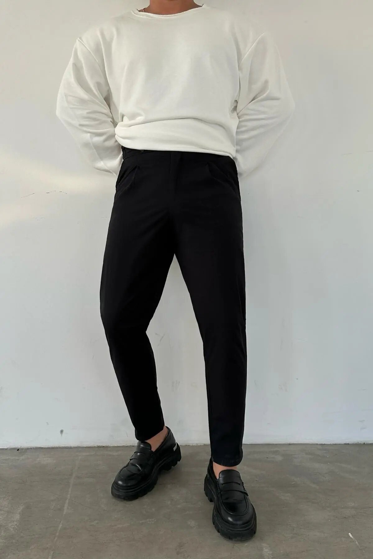 Regular Fit Gabardine Harvest Pants Black