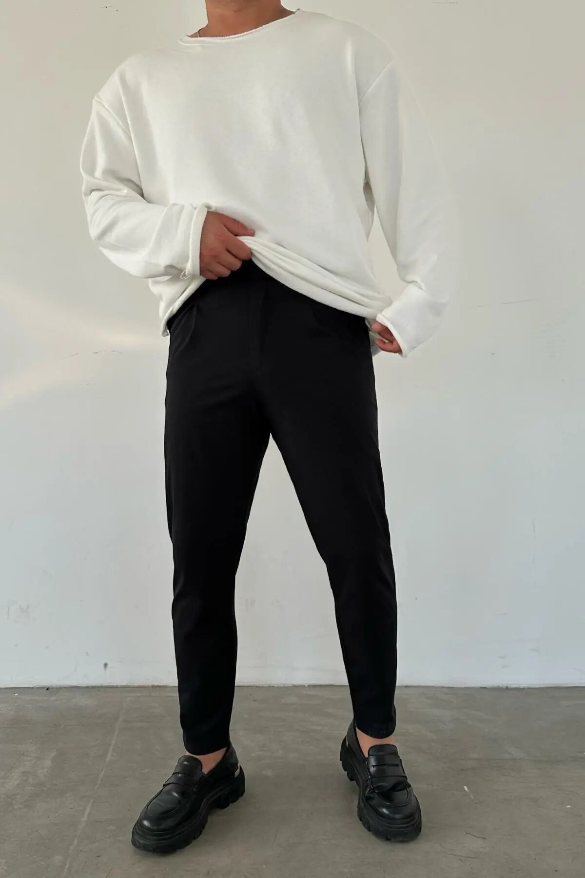 Regular Fit Gabardine Harvest Pants Black