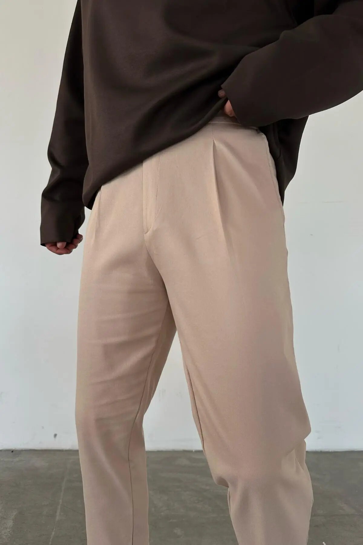 Regular Fit Gabardine Harvest Pants Cream