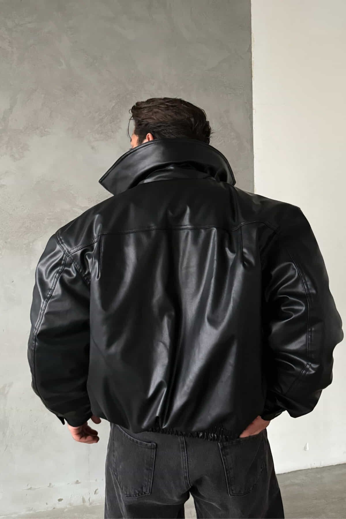 Black Bomber Leather Jacket