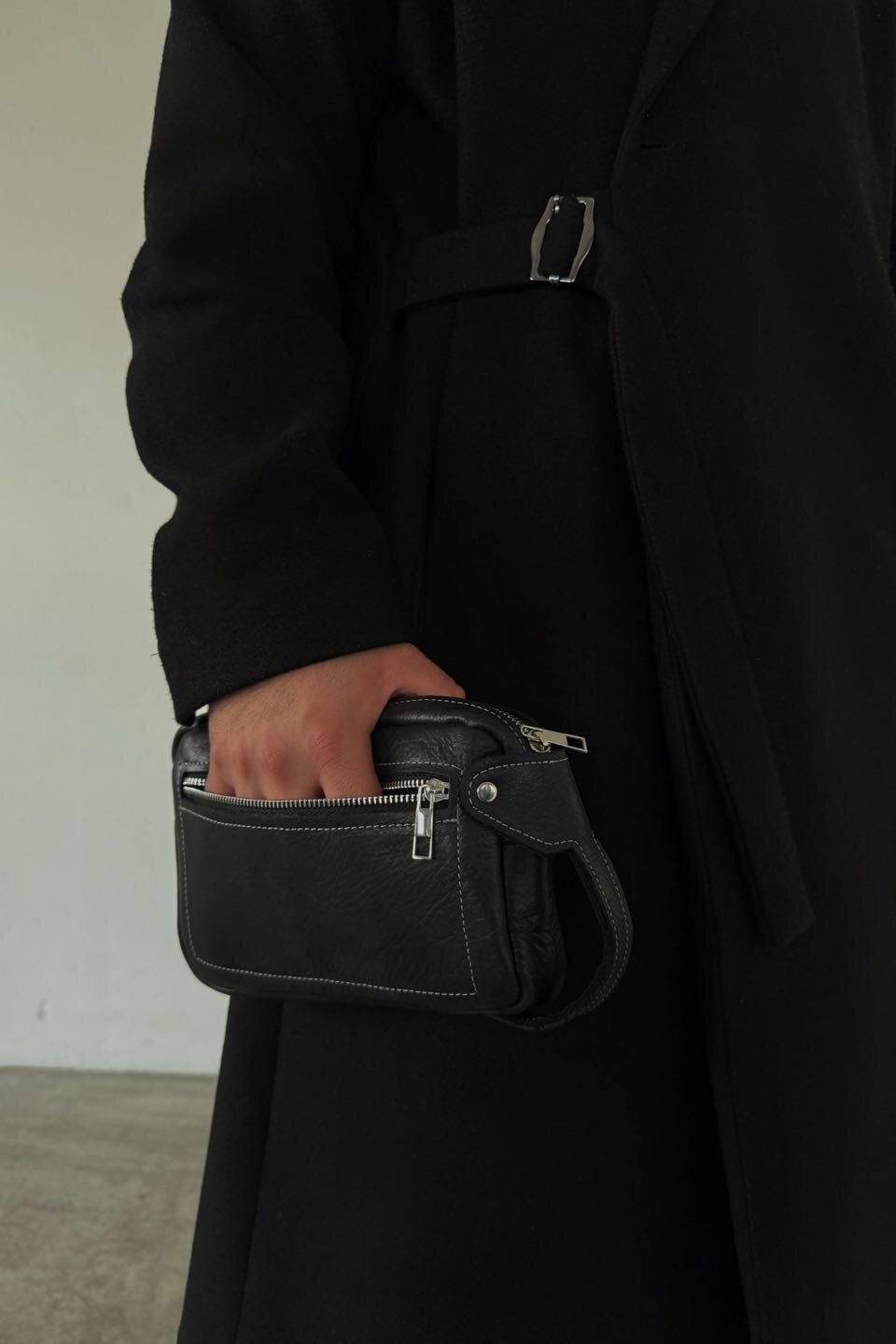 Black Genuine Leather Crossbody Bag