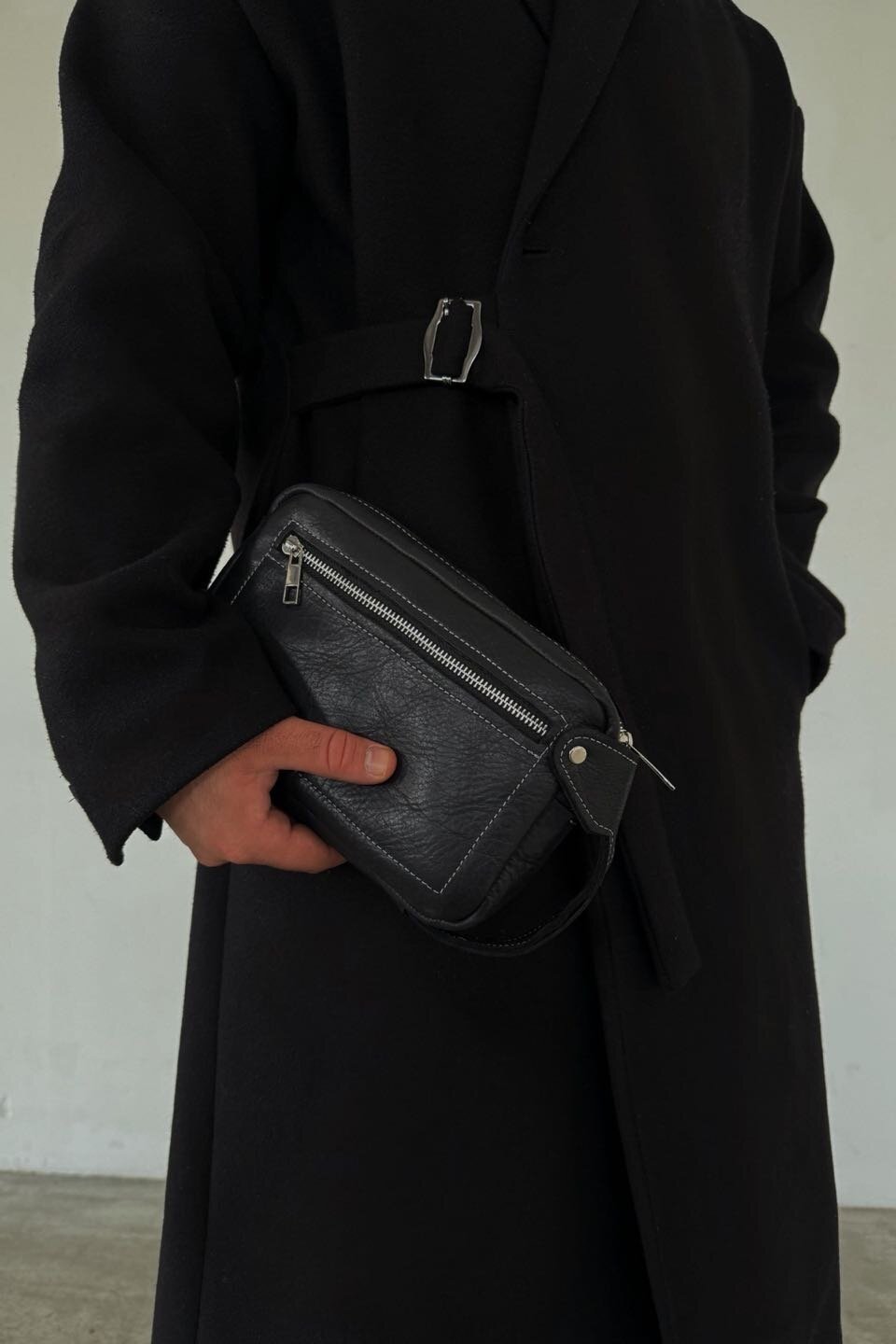 Black Genuine Leather Crossbody Bag