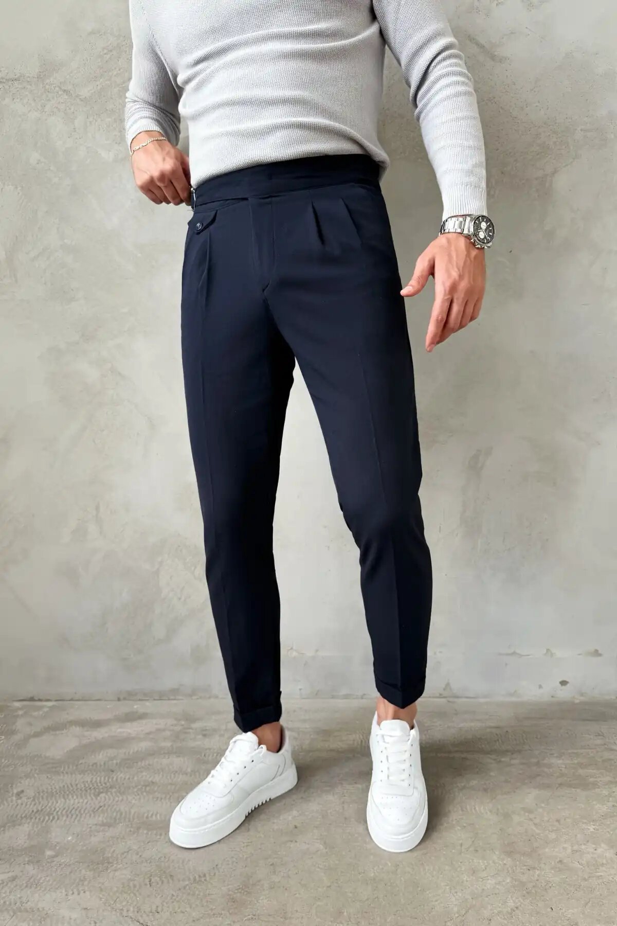 Buckled Harvest Pants Dark Blue