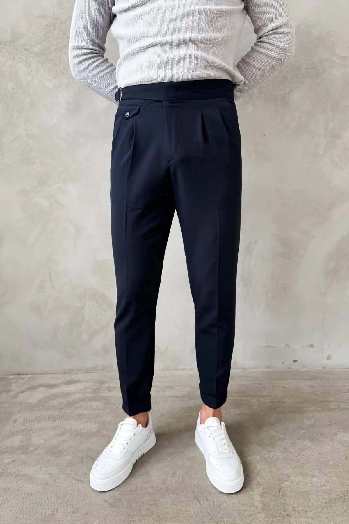 Buckled Harvest Pants Dark Blue