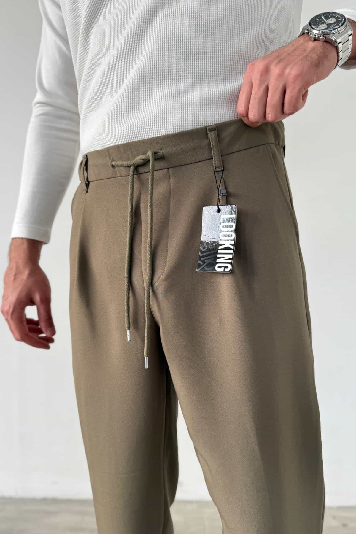 Yeşil Bel Lastikli Jogger Pantolon