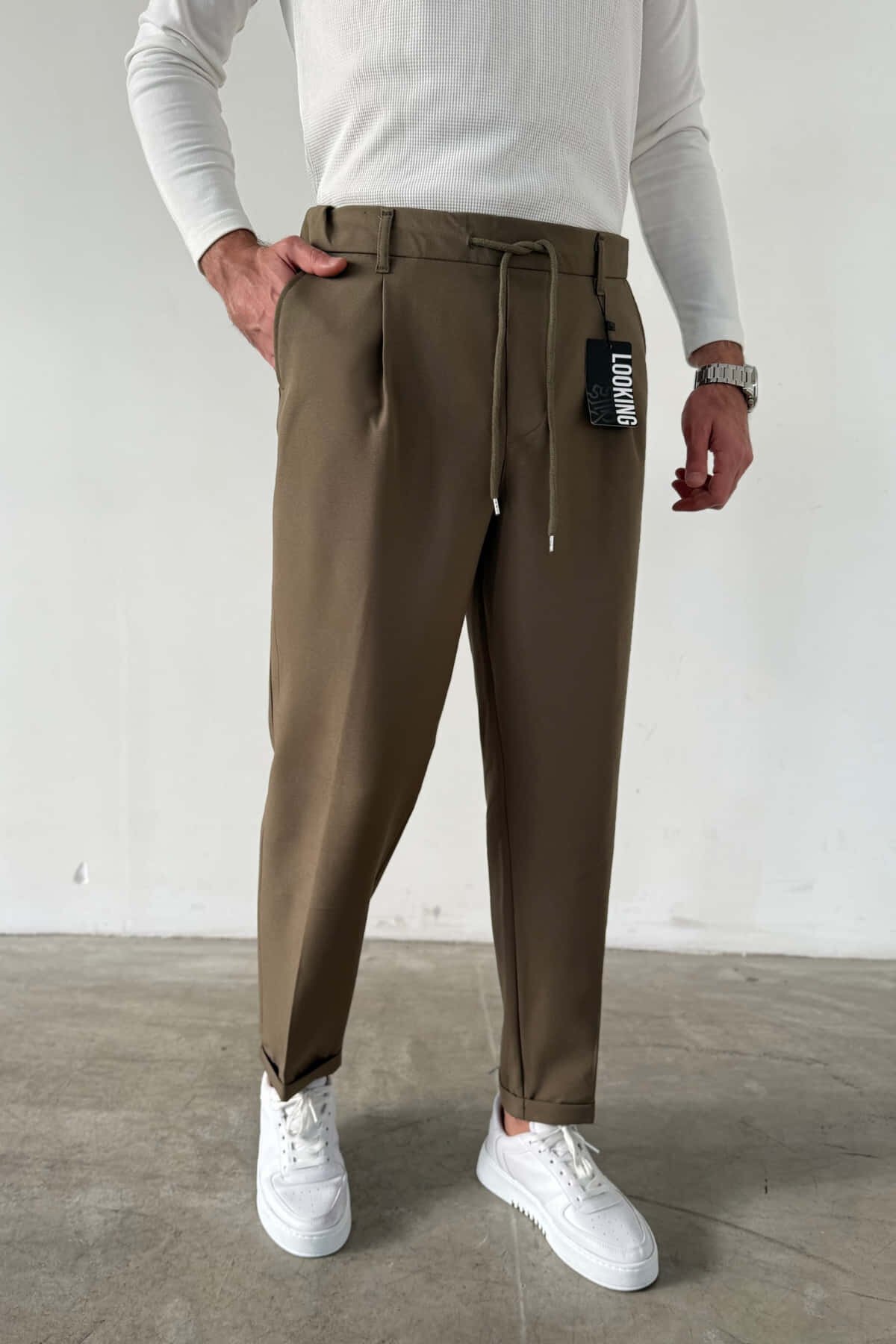 Yeşil Bel Lastikli Jogger Pantolon