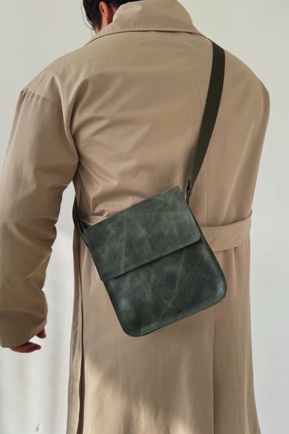 Green Crossbody Messenger Bag