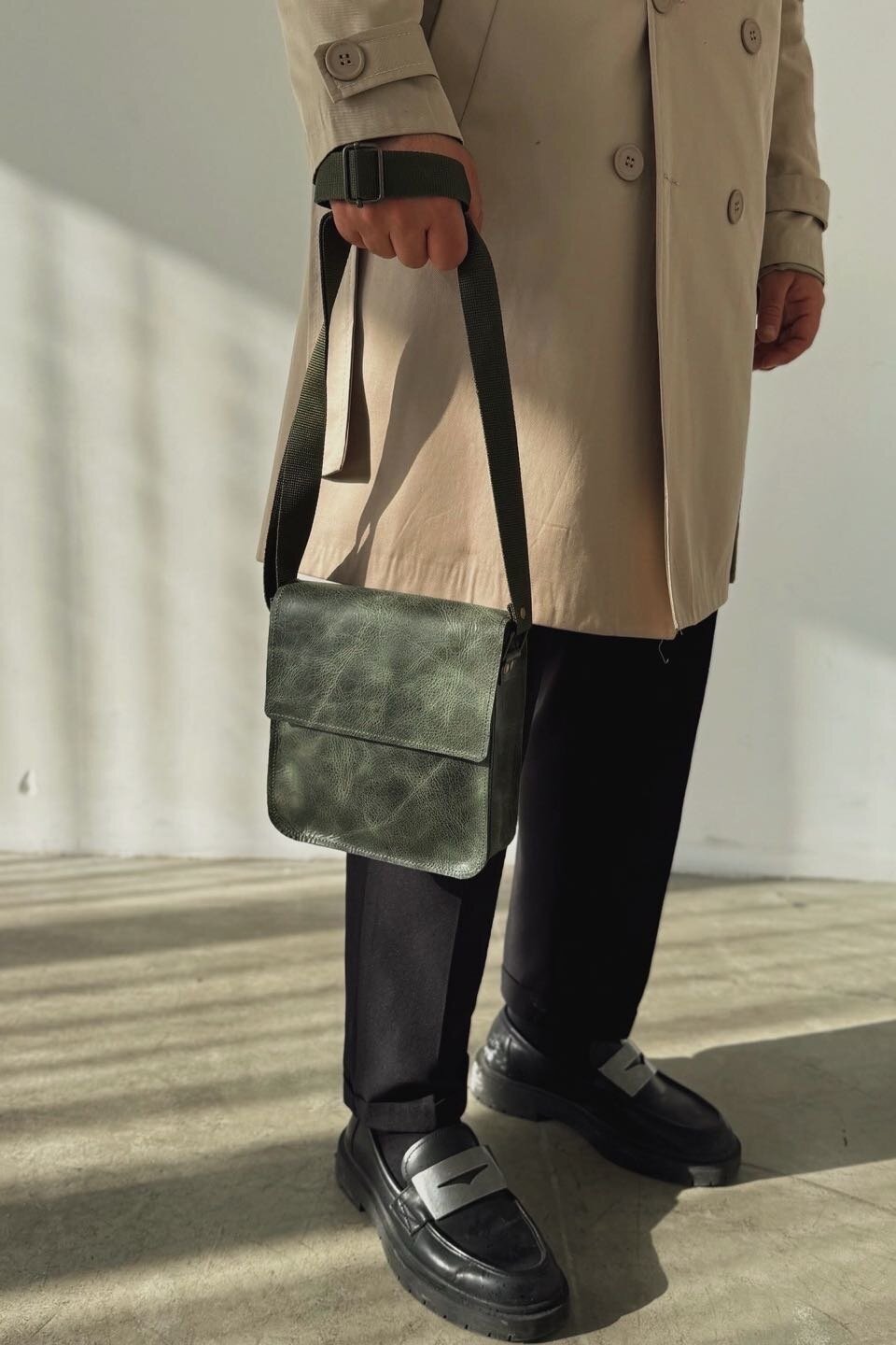 Green Crossbody Messenger Bag