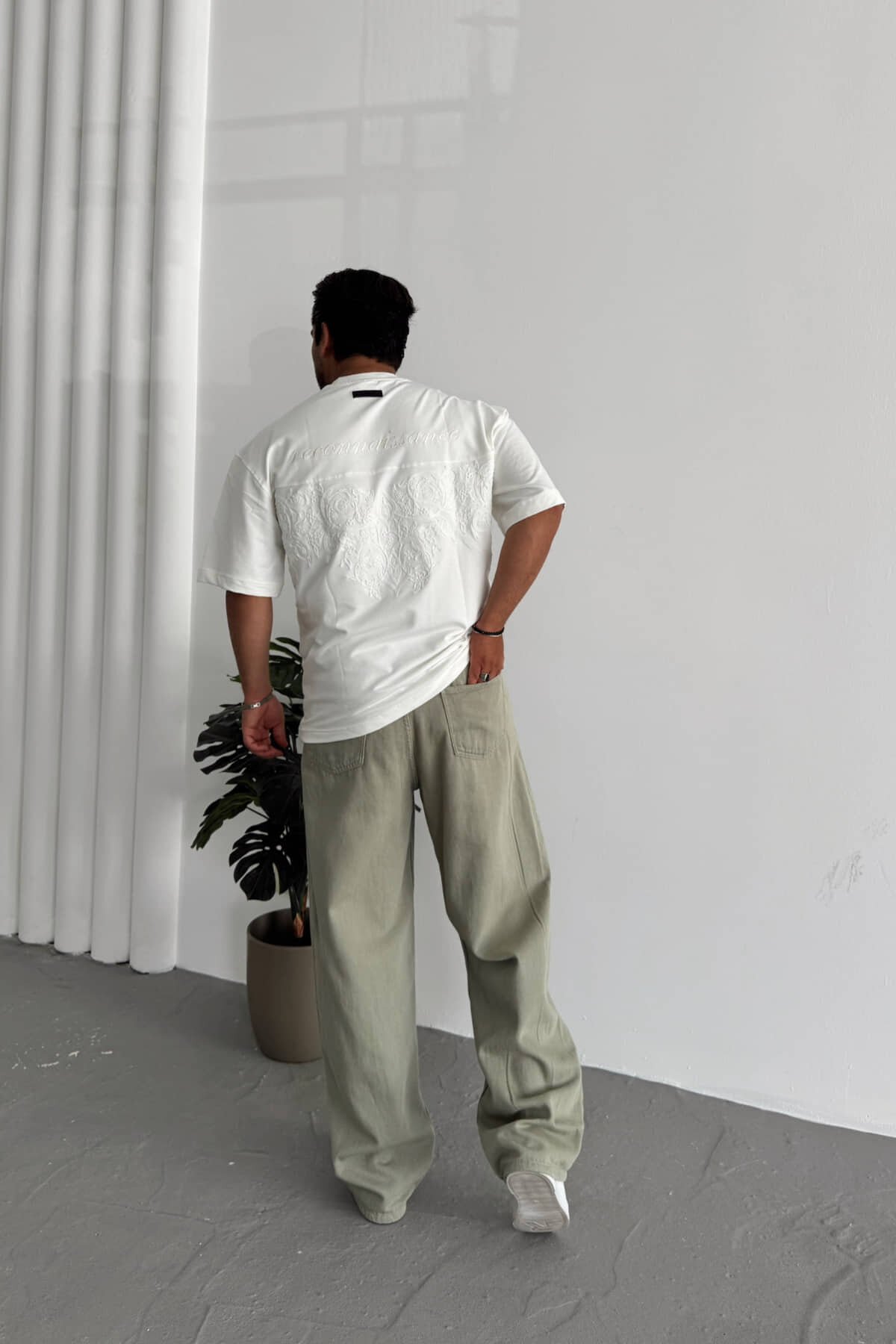 Yeşil Gabardin Baggy Pantolon