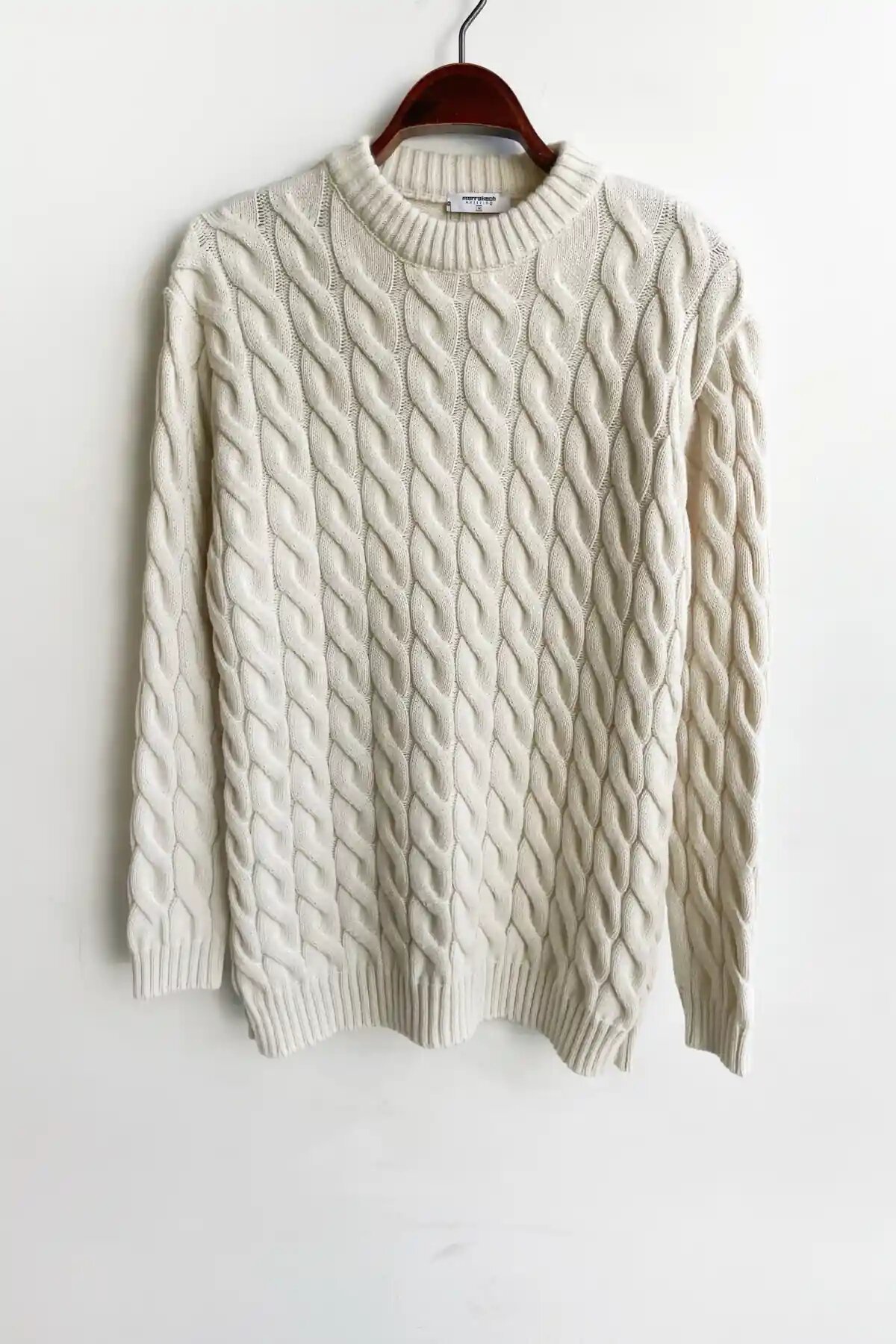 Chain Pattern High-Quality Sweater Cream