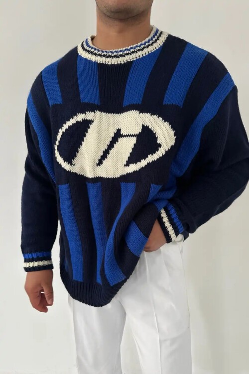 02 Back Detail Sweater Cobalt Blue