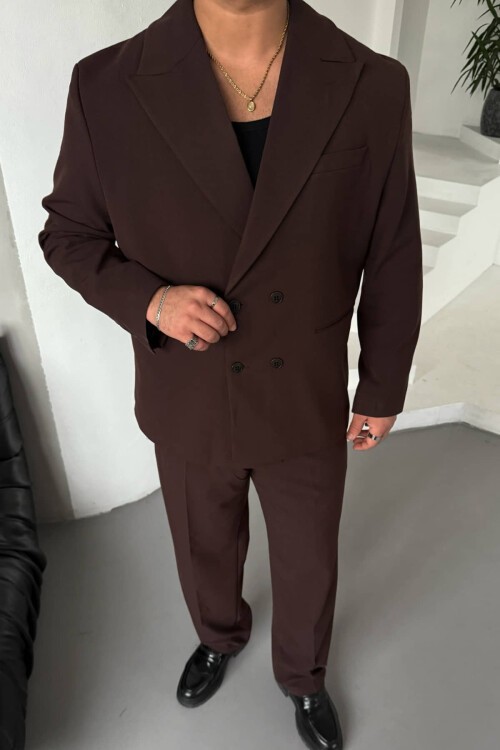 Acı Kahve Kruvaze Oversize Takım