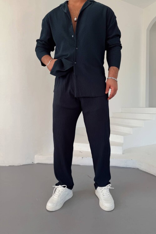 İndigo Ottoman Kumaş Fitilli Pantolon