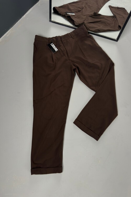 Kahve Duble Paça Pantolon
