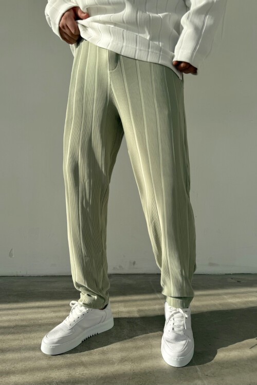 Yeşil  Carrot Kalın Fitilli Jogger